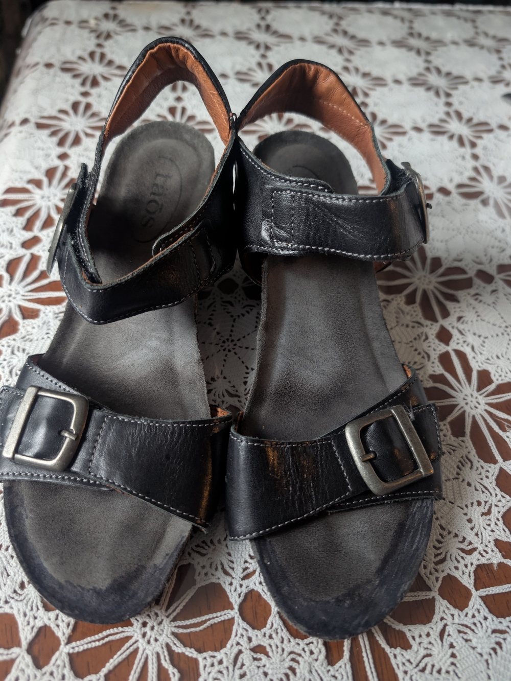 Taos Footwear Black Kids Buckle Sandals